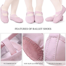 Women's Ballet Shoes – Ballet Shoes for Girls – Purple-Pink – Soft PU Leather Dance Shoes with Non-Slip Sole – Suitable for Ballet, Yoga & Home Use – For 11 UK Child