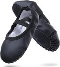 Women's Ballet Shoes – Ballet Shoes for Girls – Black – Soft PU Leather Dance Shoes with Non-Slip Sole – Suitable for Ballet, Yoga & Home Use – For 10.5 UK Child