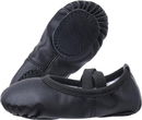 Women's Ballet Shoes – Ballet Shoes for Girls – Black – Soft PU Leather Dance Shoes with Non-Slip Sole – Suitable for Ballet, Yoga & Home Use – For 1 UK