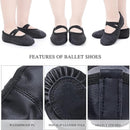 Women's Ballet Shoes – Ballet Shoes for Girls – Black – Soft PU Leather Dance Shoes with Non-Slip Sole – Suitable for Ballet, Yoga & Home Use – For 2.5 UK