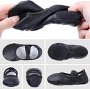 Women's Ballet Shoes – Ballet Shoes for Girls – Black – Soft PU Leather Dance Shoes with Non-Slip Sole – Suitable for Ballet, Yoga & Home Use – For 5 UK