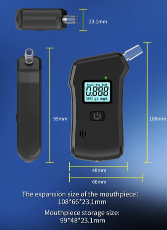 Portable Breathalyzer Alcohol Tester with LCD Display, High-Precision Professional Analyzer