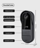 Smart Wireless Video Doorbell with Camera HD Resolution Two-Way Communication Infrared Night Vision Cloud Storage, Black, Compatible with Alexa and Google Home