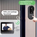 Smart Wireless Video Doorbell with Camera HD Resolution Two-Way Communication Infrared Night Vision Cloud Storage, Black, Compatible with Alexa and Google Home