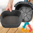 2-Pack Air Fryer Silicone Basket, Non-Stick Reusable Easy to Clean, Gray