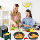 2-Pack Air Fryer Silicone Basket, Non-Stick Reusable Easy to Clean, Gray