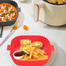 2-Pack Air Fryer Silicone Basket Non-Stick Reusable Easy to Clean, Gray, Compatible with Most Air Fryers