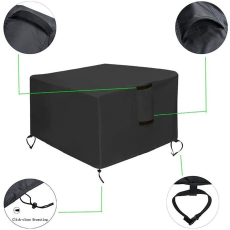 Waterproof 420D Oxford Outdoor Furniture Cover UV Dust Protection for Tables Chairs and Grill, 76 cm x 76 cm x 63 cm
