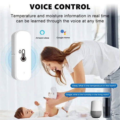2-Pack Smart WiFi Thermometer with App Notification, Alexa Compatible, White