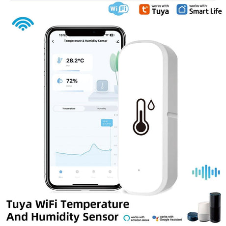 4-Pack Smart WiFi Thermometer Hygrometer with App Notification, Compatible with Alexa, White