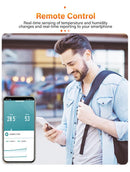 4-Pack Smart WiFi Thermometer Hygrometer with App Notification, Compatible with Alexa, White