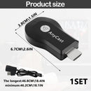 Wireless HDMI Adapter 1080P for iOS Android Windows, Black, Compatible with Samsung Philips Xiaomi TV Projector