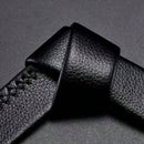 Men's Adjustable Leather Belt Automatic Latching for Business and Everyday Use, Silver