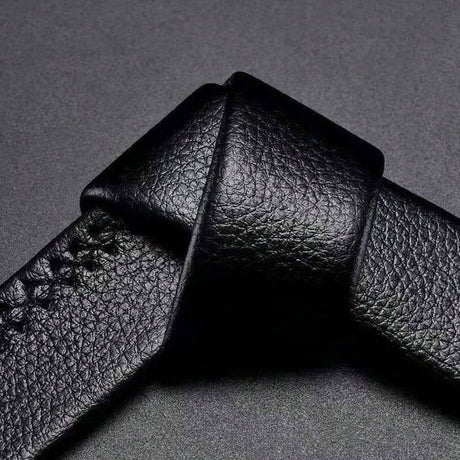 Men's Adjustable Leather Belt Automatic Latching for Business and Everyday Use, Silver