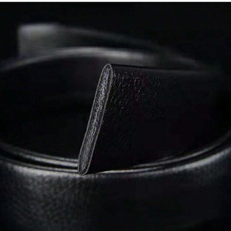 Men's Adjustable Leather Belt Automatic Latching for Business and Everyday Use, Silver