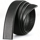 Men's Adjustable Leather Belt Automatic Latching for Business and Everyday Use, Gold