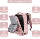 40L Travel Backpack Cabin Bag, Dry Wet Sorting, with Luggage Strap, 42 x 30 x 20 cm, Beige