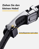 Men's Leather Belt, Adjustable Buckle, Black, 115CM
