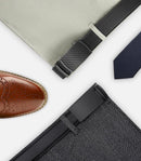 Men's Leather Belt, Adjustable Buckle, Black, 115CM