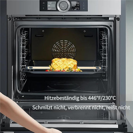2-Pack Extra Thick 0.7mm Oven Mats with Long Handle, Durable Baking Mats for Oven Microwave Air Fryer