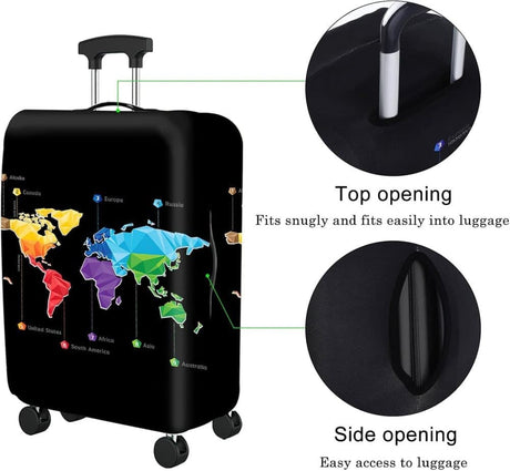Elastic Suitcase Cover Travel Luggage Protective Cover Scratch Resistant Black, S (18-20 inch)