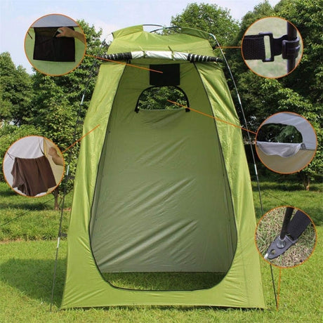 Pop-up Tent Changing Room Foldable Outdoor Camping Shelter with Inner Pocket, 120x120x190 cm, Green