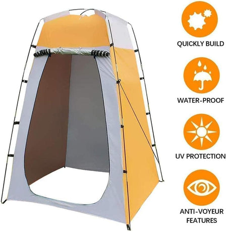 Pop-up Tent Changing Room 120x120x190 cm, Foldable Outdoor Camping Shelter with Inner Pocket, Multicolored