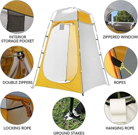 Pop-up Tent Changing Room 120x120x190 cm, Foldable Outdoor Camping Shelter with Inner Pocket, Multicolored
