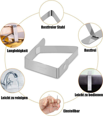 8 Picnic Table Cloth Clips, Elegant Solution for Table Setting, 8-pack