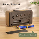 LCD Digital Alarm Clock with Smart Light Sensor, Manual Backlight, Snooze, Battery Operation, Solid Beech