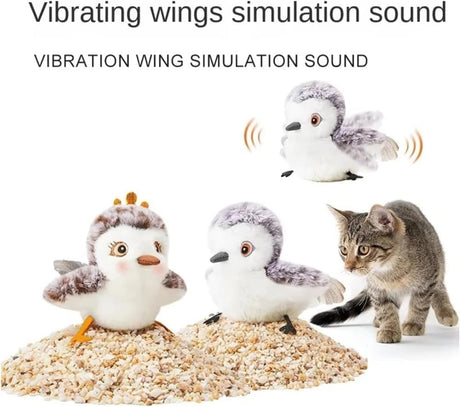 Interactive Cat Toy with Bird Movement, Catnip, and Beep Sound, Electric Smart Pet Toy, Compatible with Cats