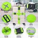 2-Pack Reflective Luggage Strap with Combination Lock for Suitcase, Dark Blue, Fits Most Sizes