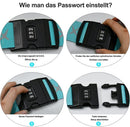 2-Pack Reflective Luggage Strap with Combination Lock for Suitcase, Dark Blue, Fits Most Sizes