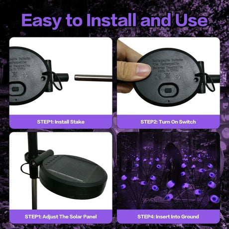 Solar Powered Halloween Eye Lights 4-Pack for Garden and Patio Decoration, Waterproof, 1/4\