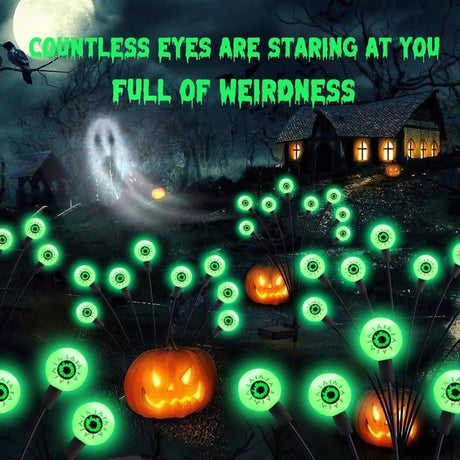1-Pack Solar Powered Halloween Eye Lights for Garden and Patio Decoration, 1/4, Green