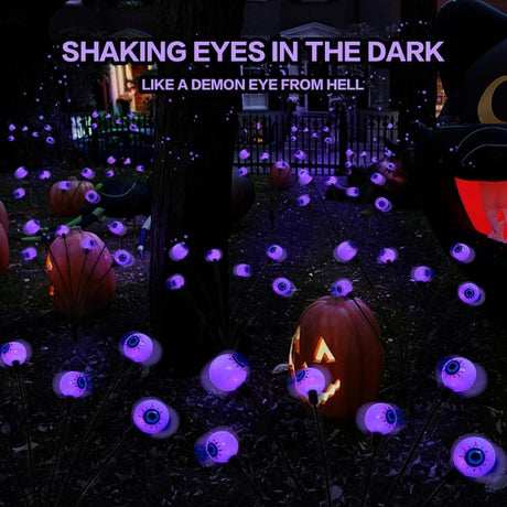 1-Pack Solar Powered Halloween Eye Lights for Garden and Patio Decoration, Waterproof, Purple, 1/4