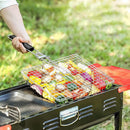 Foldable Grill Basket Stainless Steel for Fish Vegetables and Meat, Compatible with Camping and Outdoors, 46.5x32 cm