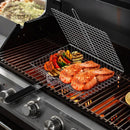 Foldable Grill Basket Stainless Steel for Fish Vegetables and Meat, Compatible with Camping and Outdoors, 46.5x32 cm