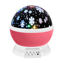 1 Pack Christmas Snowflake LED Projector Lamp with 360° Rotation, Battery or USB Powered for Party Decoration, Pink