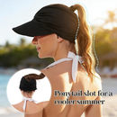 Women's UPF 50+ UV Protection Sun Visor Hat |  That Girl Aesthetic High Ponytail Wide Brim Hat | Birthday Gift for Her Beach Golf Hiking Outdoor Daily Casual WearRose Red