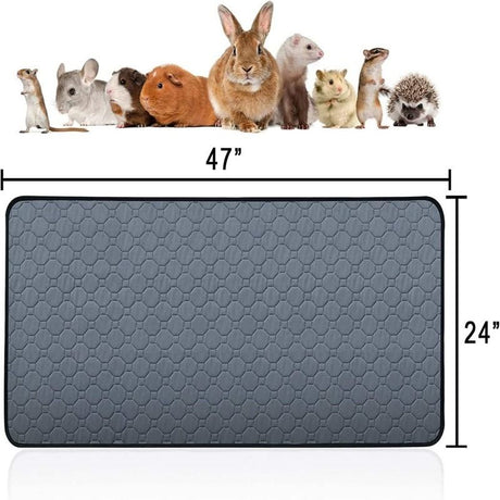 Waterproof Non-slip Washable & Reusable Guinea Pig Mat (Fabric) Size: 600mm*1200mm Color: Grey for Rabbits/Guinea Pigs (1pc)