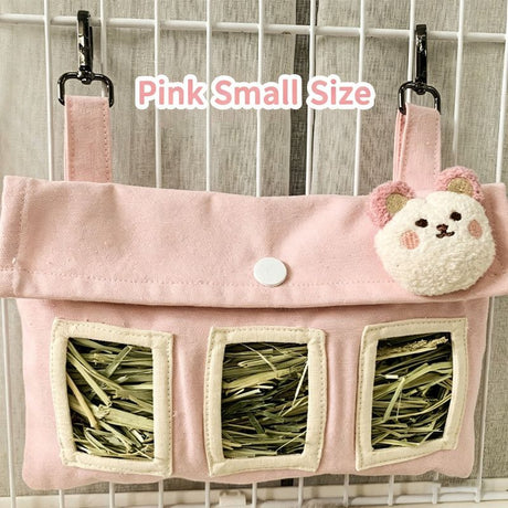 Hanging Hay Bag (Cotton Canvas) Size: 225mm*155mm Color: Yellow for Rabbits/Guinea Pigs (1pc)