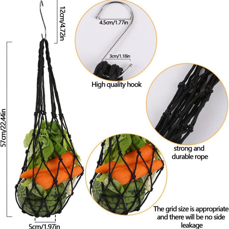 Hanging Feeding Net Bag (Nylon) Size: 570mm Color: Green for Parrots (2pc)