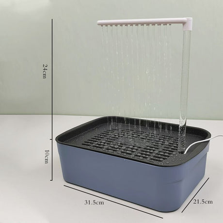 Automatic Bathing Tub (Plastic) Size: 315mm*215mm*340mm Color: Blue for Parrots (1pc)