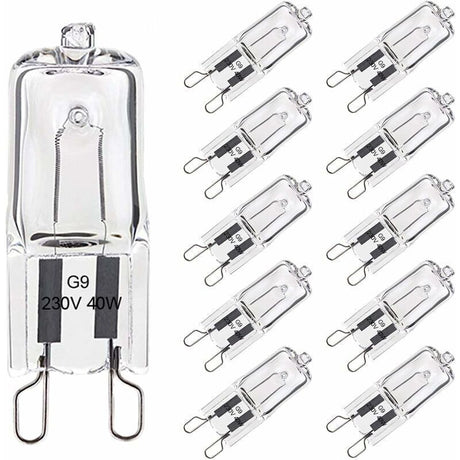 10 Pack G9 Oven Bulb, 40W 230V 300 Degree C, Dimmable Warm White, 480LM