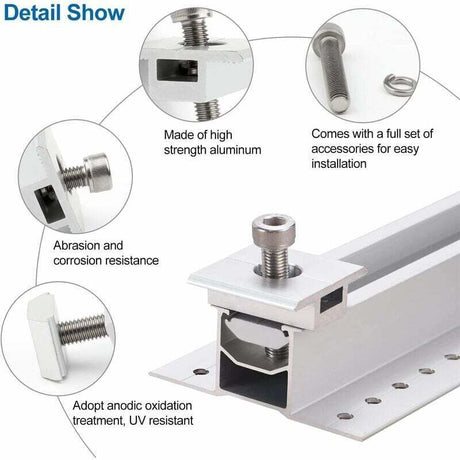 10 Pack Solar Panel Bracket, Aluminum T Shaped Center Terminals for PV Roof Mounting