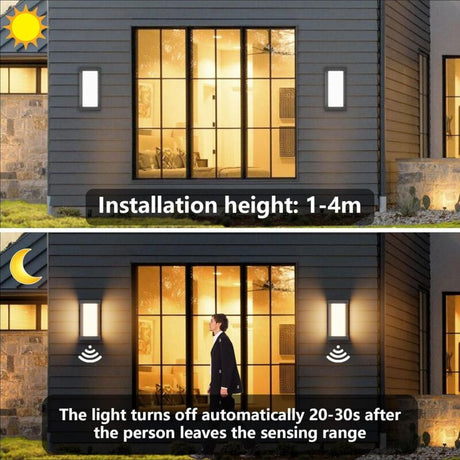 2 Pack Wall Light with Motion Sensor, LED 18W 3000K 1200 Lumens, IP65 Waterproof