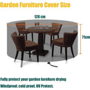 Round Garden Furniture Cover, Heavy Duty 210D Oxford Protective Cover, 128 x 71 cm