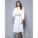 Women Bathrobe, Lightweight Waffle Cotton Unisex Dressing Gown, White L