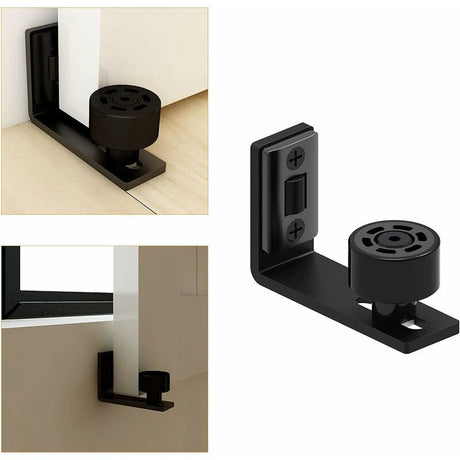 Sliding Door Floor Guide, Adjustable Black Bottom Guide for Sliding Wooden Door